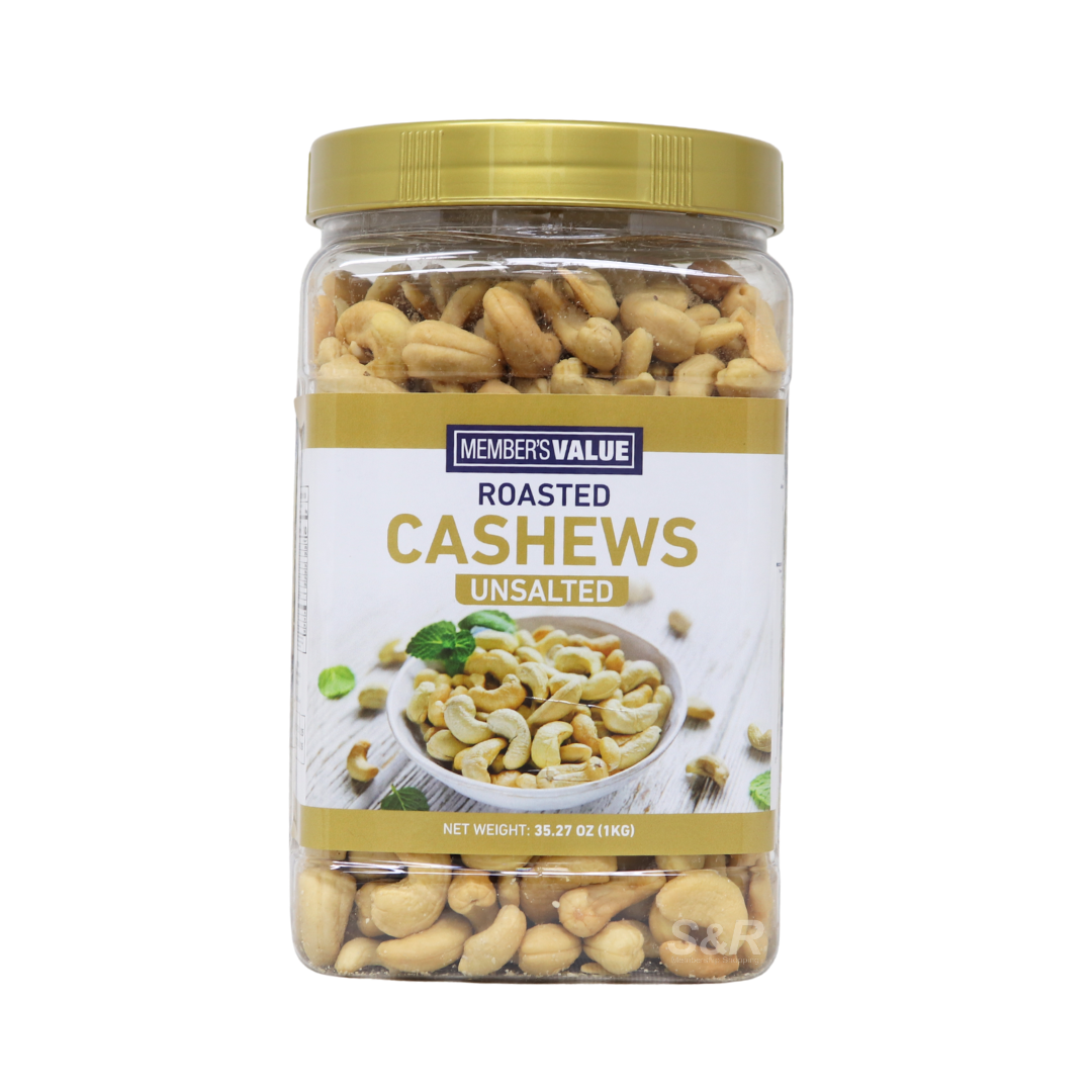 Member's Value Unsalted Roasted Cashews 1kg